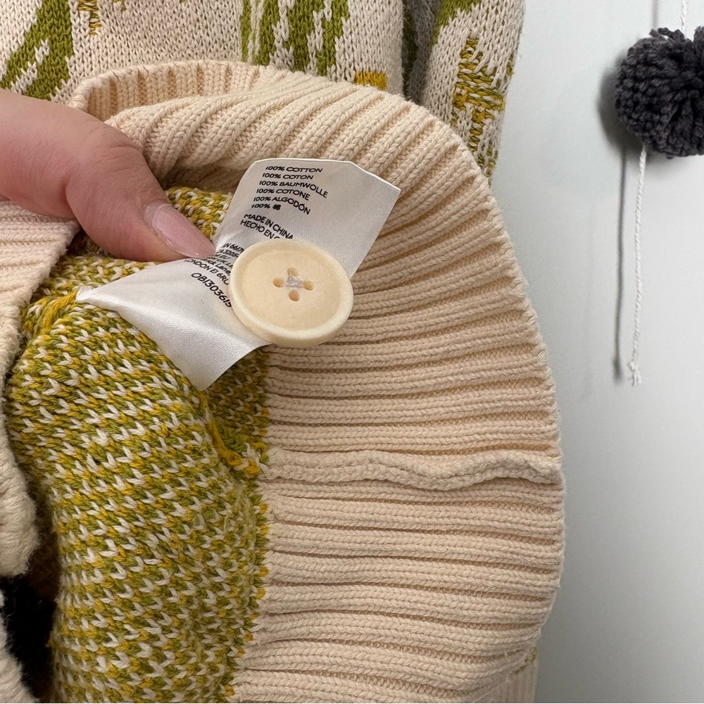 Anthropologie Maeve Pineapple Cream Cardigan - Picture 7 of 9